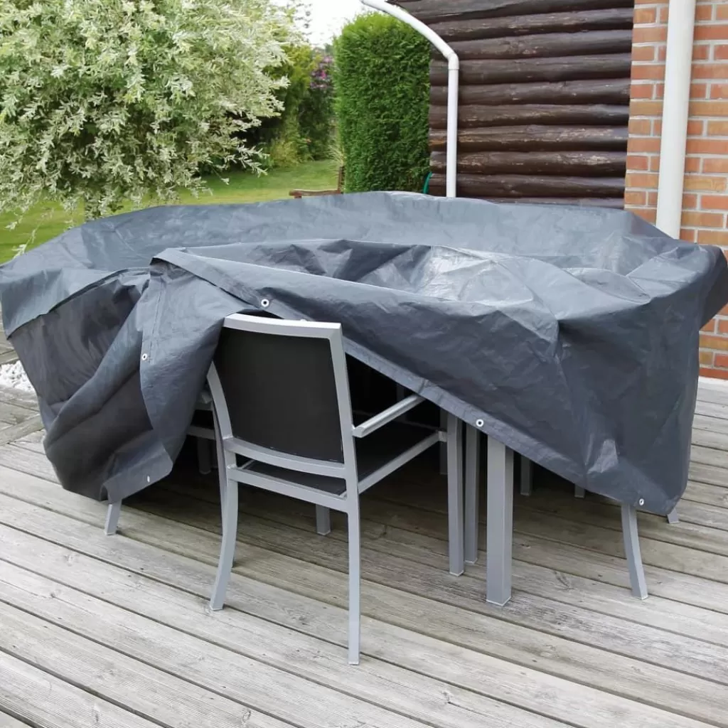 vidaXL Accessoires Voor Tuinmeubelen>Nature Tuinmeubelhoes Voor Ronde Tafel 118X70 Cm