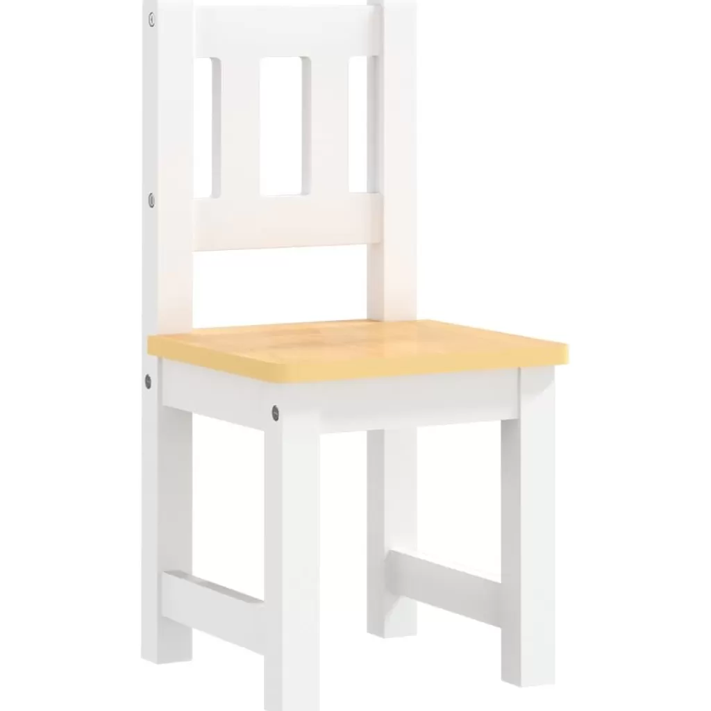 vidaXL Meubelen Voor Baby'S & Peuters> 3-Delige Kindertafel- En Stoelenset Mdf Wit En Grijs