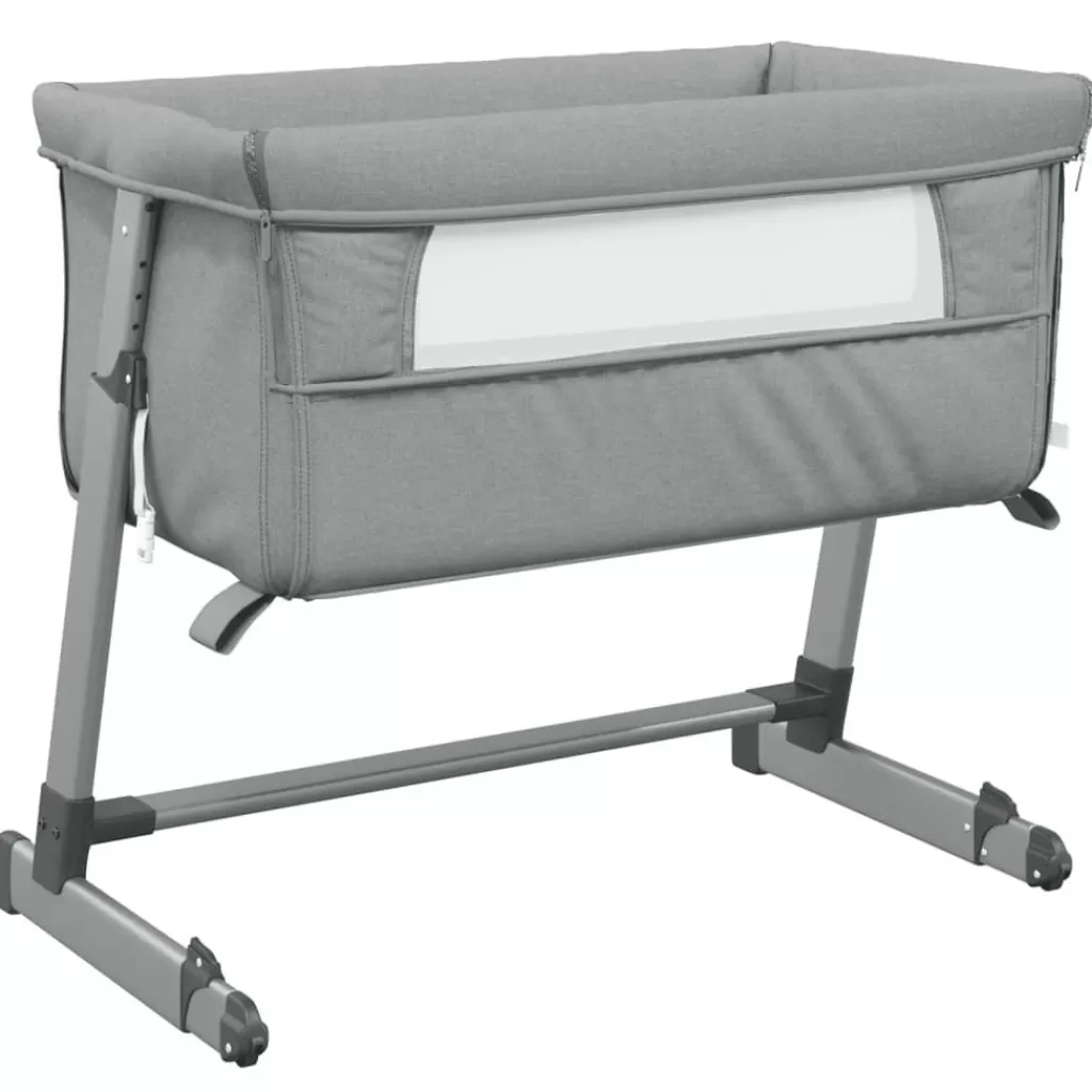 vidaXL Meubelen Voor Baby'S & Peuters> Babybed Met Matras Linnen Lichtgrijs