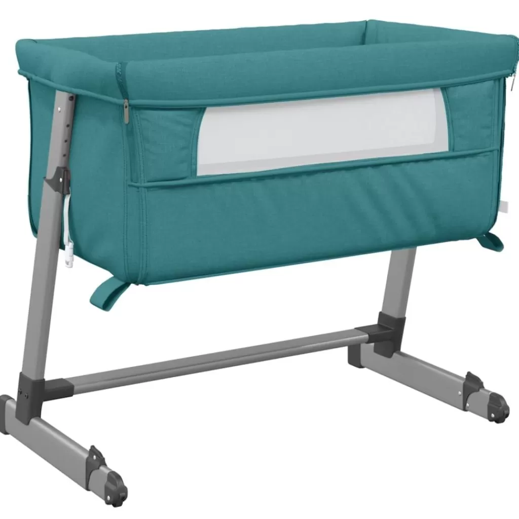 vidaXL Meubelen Voor Baby'S & Peuters> Babybox Met Matras Linnen Groen