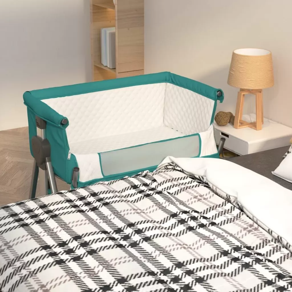 vidaXL Meubelen Voor Baby'S & Peuters> Babybox Met Matras Linnen Groen