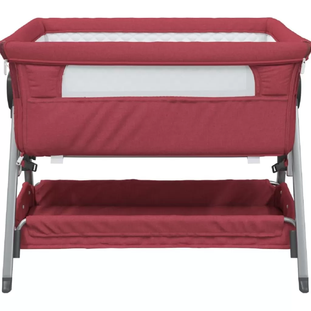 vidaXL Meubelen Voor Baby'S & Peuters> Babybox Met Matras Linnen Rood