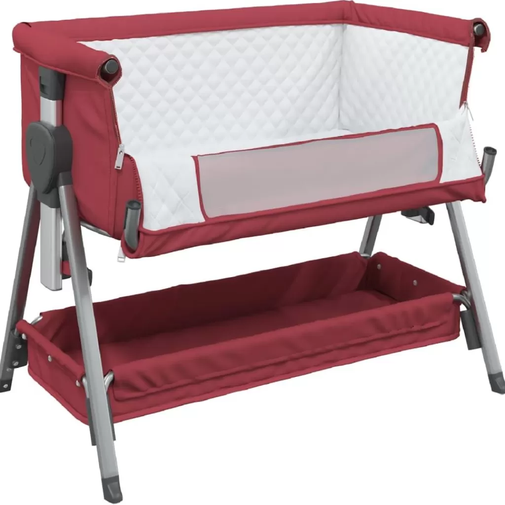 vidaXL Meubelen Voor Baby'S & Peuters> Babybox Met Matras Linnen Rood