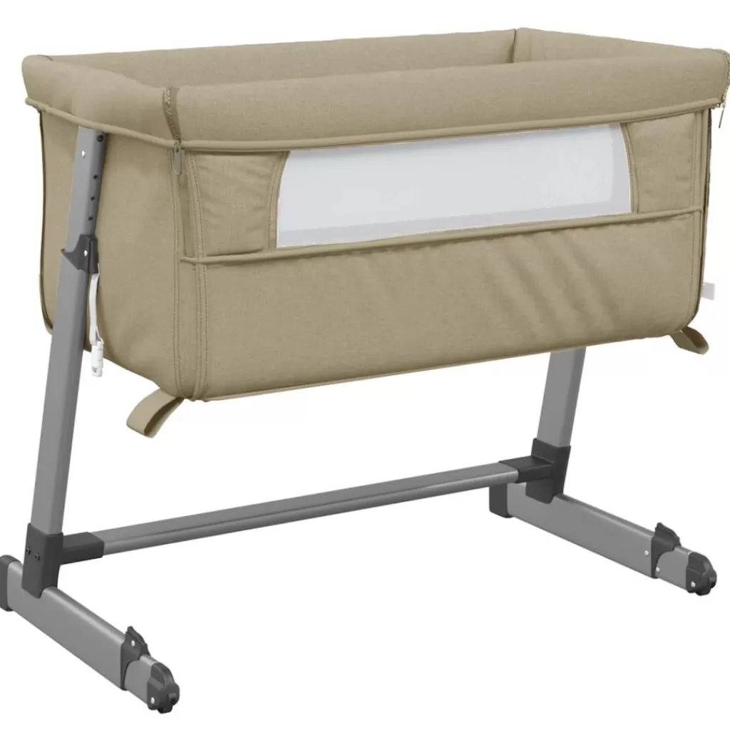 vidaXL Meubelen Voor Baby'S & Peuters> Babybox Met Matras Linnen Taupe