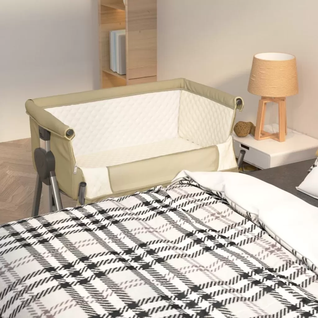 vidaXL Meubelen Voor Baby'S & Peuters> Babybox Met Matras Linnen Taupe