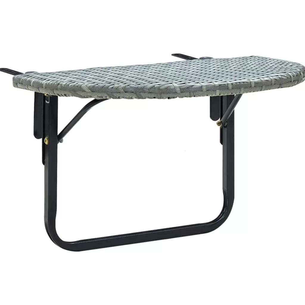 vidaXL Tuinmeubelen> Balkontafel 60X60X40 Cm Poly Rattan Grijs