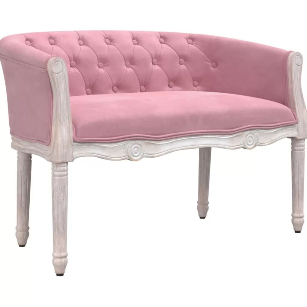 vidaXL Bankjes> Bankje 98X56X69 Cm Fluweel Roze