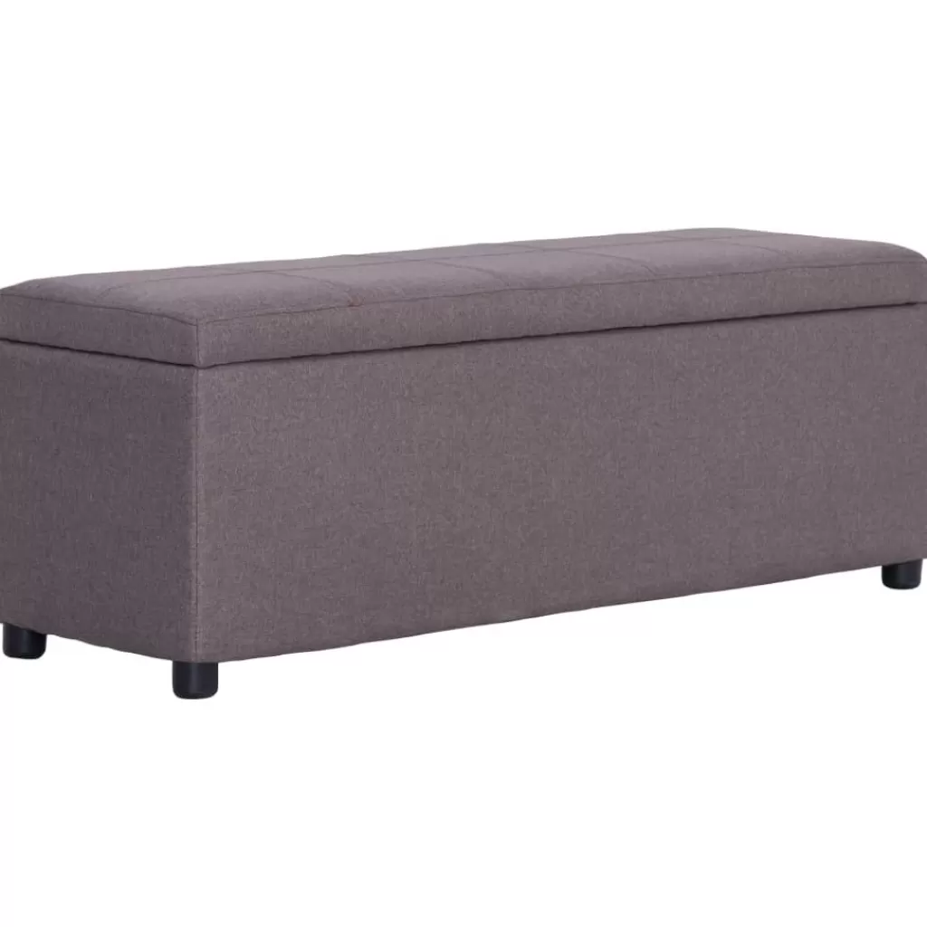 vidaXL Bankjes> Bankje Met Opbergvak 116 Cm Polyester Taupe