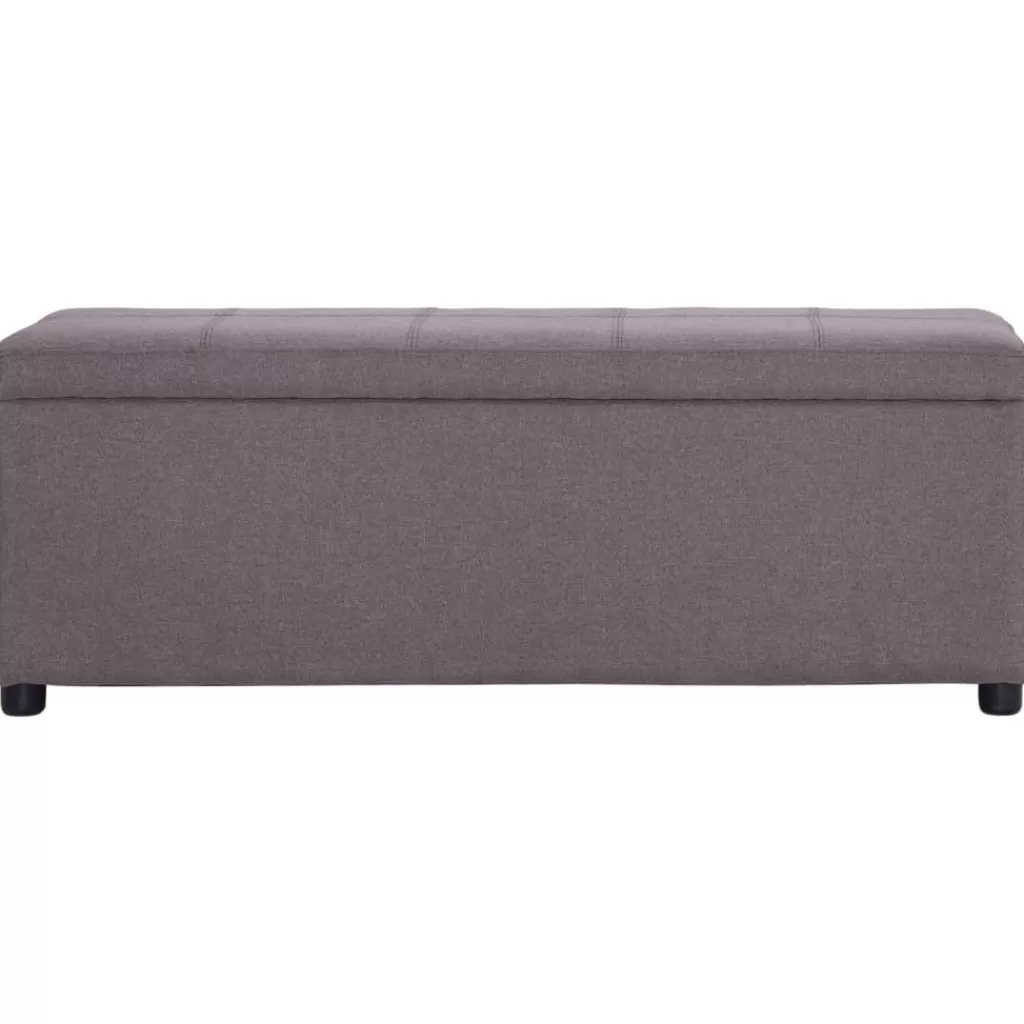 vidaXL Bankjes> Bankje Met Opbergvak 116 Cm Polyester Taupe