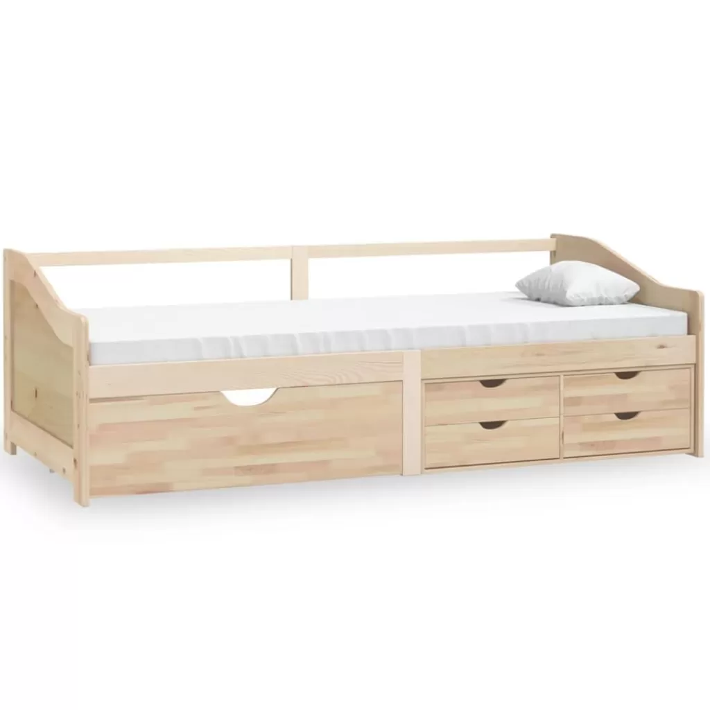 vidaXL Bedden & Accessoires> Bedbank 3-Zits Met Lades Massief Grenenhout 90X200 Cm