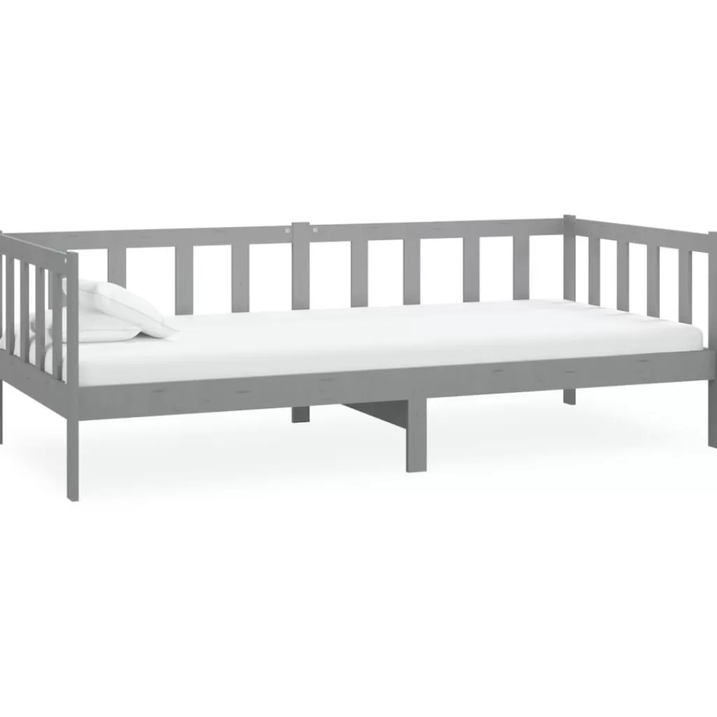 vidaXL Bedden & Accessoires> Bedbank Massief Grenenhout Grijs 90X200 Cm