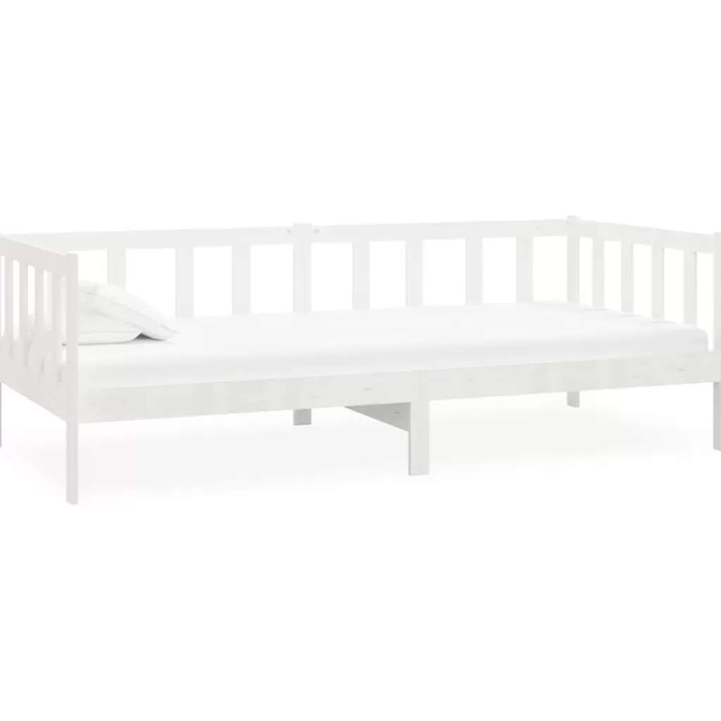 vidaXL Bedden & Accessoires> Bedbank Massief Grenenhout Wit 90X200 Cm