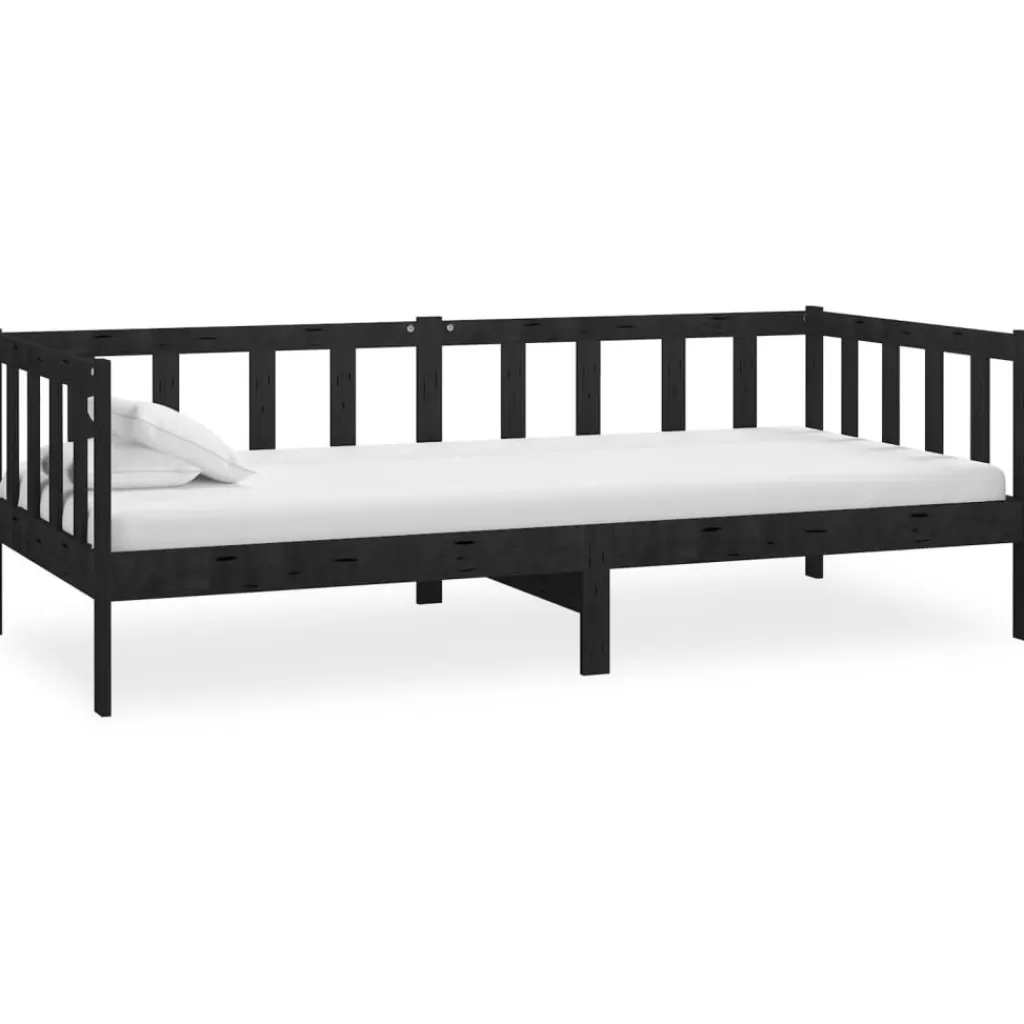 vidaXL Bedden & Accessoires> Bedbank Massief Grenenhout Zwart 90X200 Cm