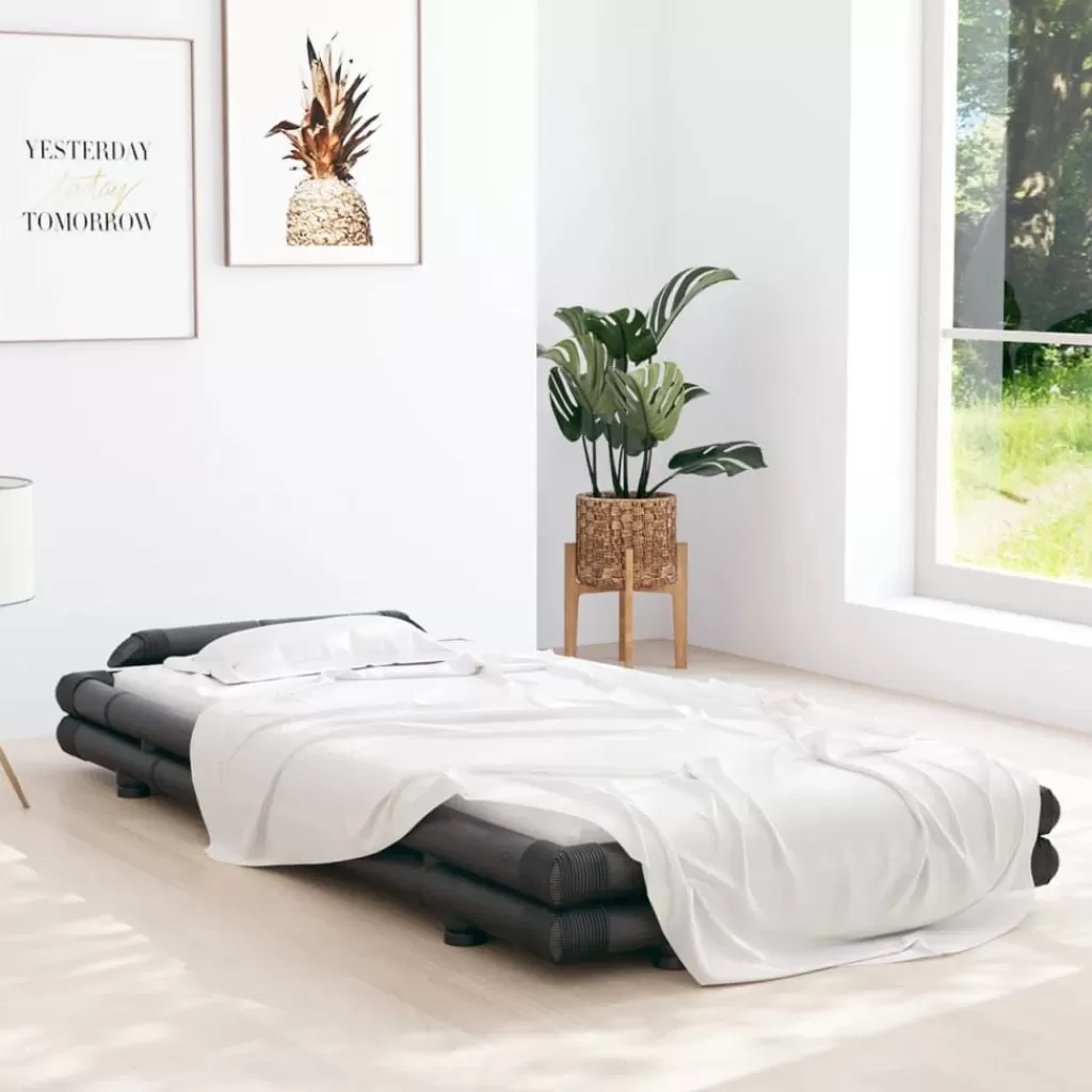 vidaXL Bedden & Accessoires> Bedframe Bamboe Donkerbruin 90X200 Cm