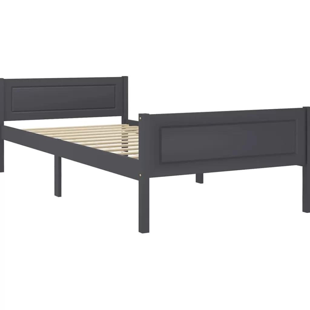 vidaXL Bedden & Accessoires> Bedframe Massief Grenenhout Grijs 90X200 Cm