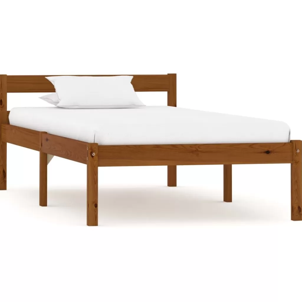 vidaXL Bedden & Accessoires> Bedframe Massief Grenenhout Honingbruin 100X200 Cm