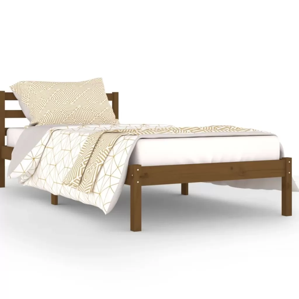 vidaXL Bedden & Accessoires> Bedframe Massief Grenenhout Honingbruin 90X200 Cm