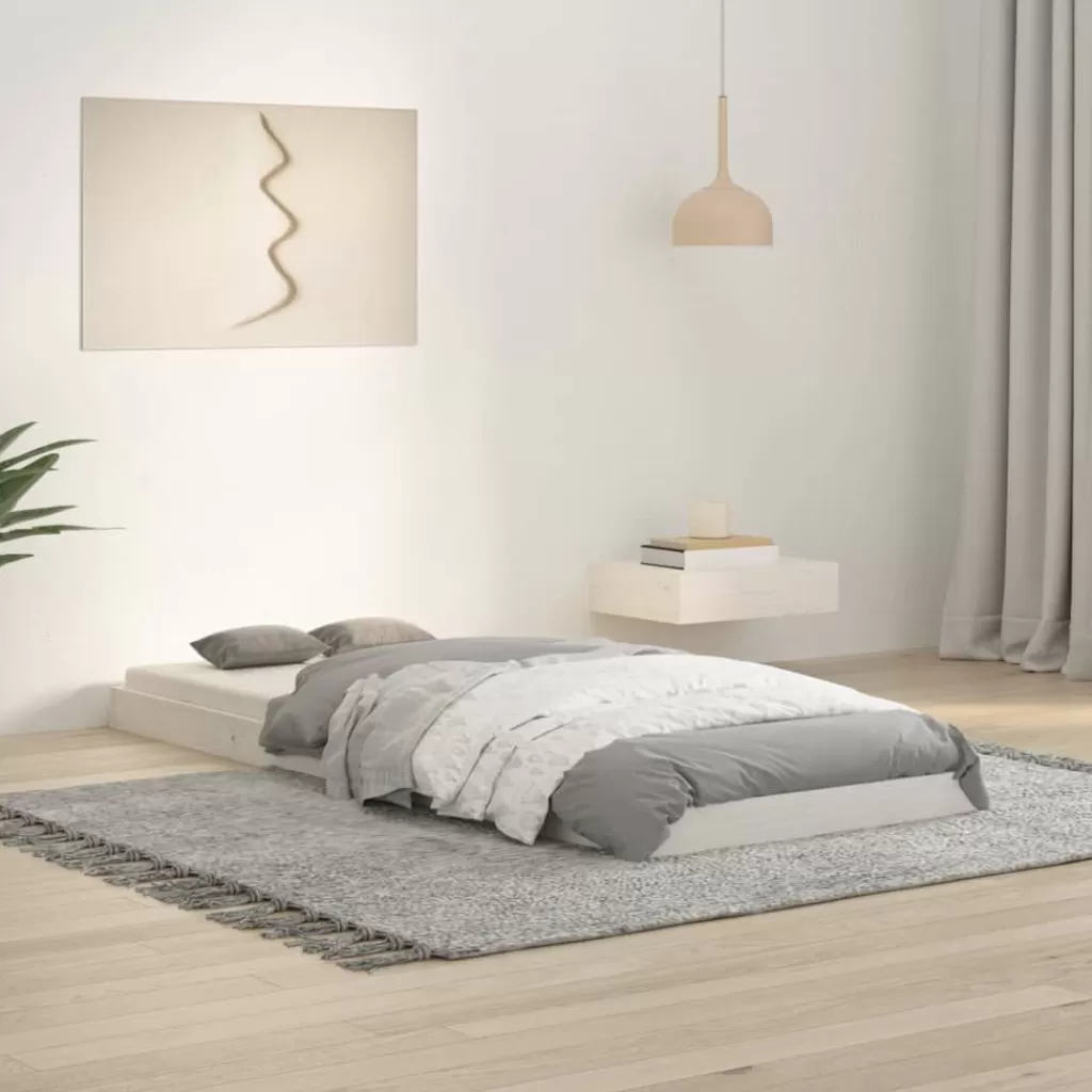 vidaXL Bedden & Accessoires> Bedframe Massief Grenenhout Wit 75X190 Cm Small Single