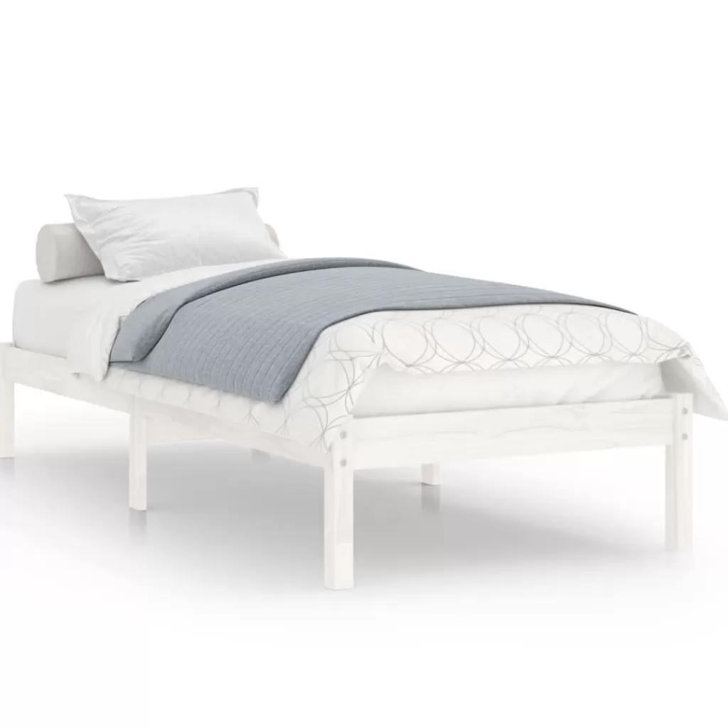 vidaXL Bedden & Accessoires> Bedframe Massief Grenenhout Wit 90X200 Cm