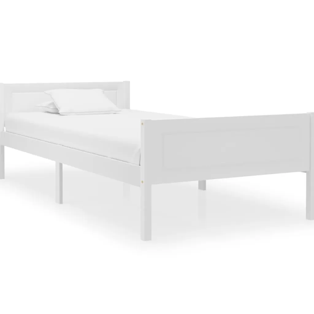 vidaXL Bedden & Accessoires> Bedframe Massief Grenenhout Wit 90X200 Cm