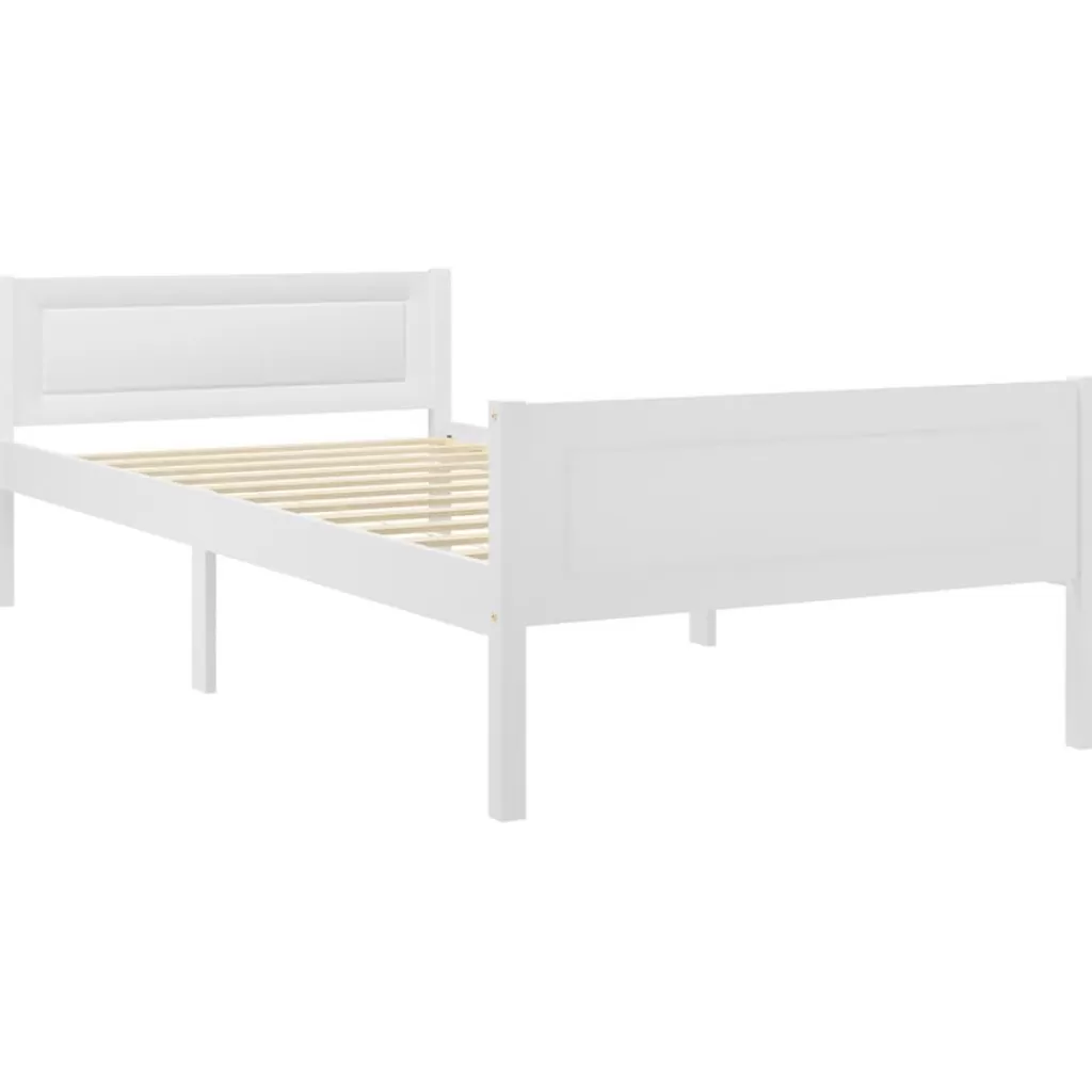 vidaXL Bedden & Accessoires> Bedframe Massief Grenenhout Wit 90X200 Cm