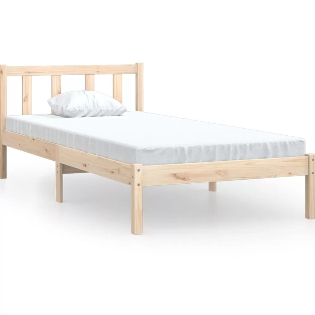 vidaXL Bedden & Accessoires> Bedframe Massief Grenenhout Zwart 75X190 Cm Small Single