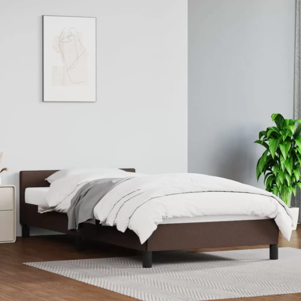 vidaXL Bedden & Accessoires> Bedframe Met Hoofdbord Kunstleer Bruin 80X200 Cm