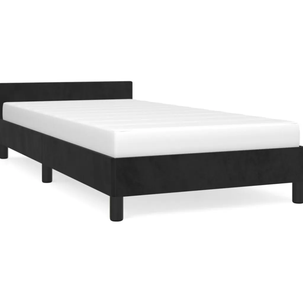 vidaXL Bedden & Accessoires> Bedframe Met Hoofdeinde Fluweel Zwart 80X200 Cm