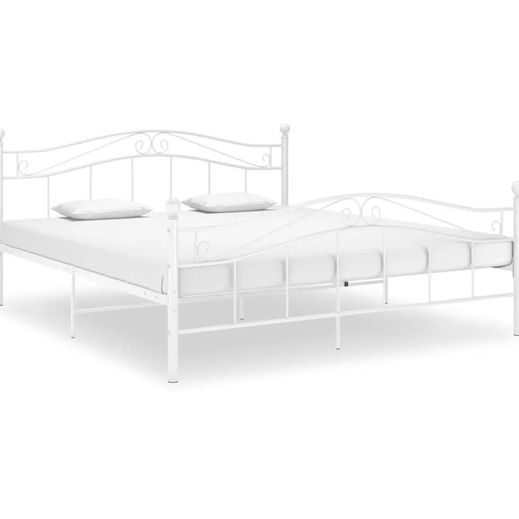 vidaXL Bedden & Accessoires> Bedframe Metaal Wit 140X200 Cm