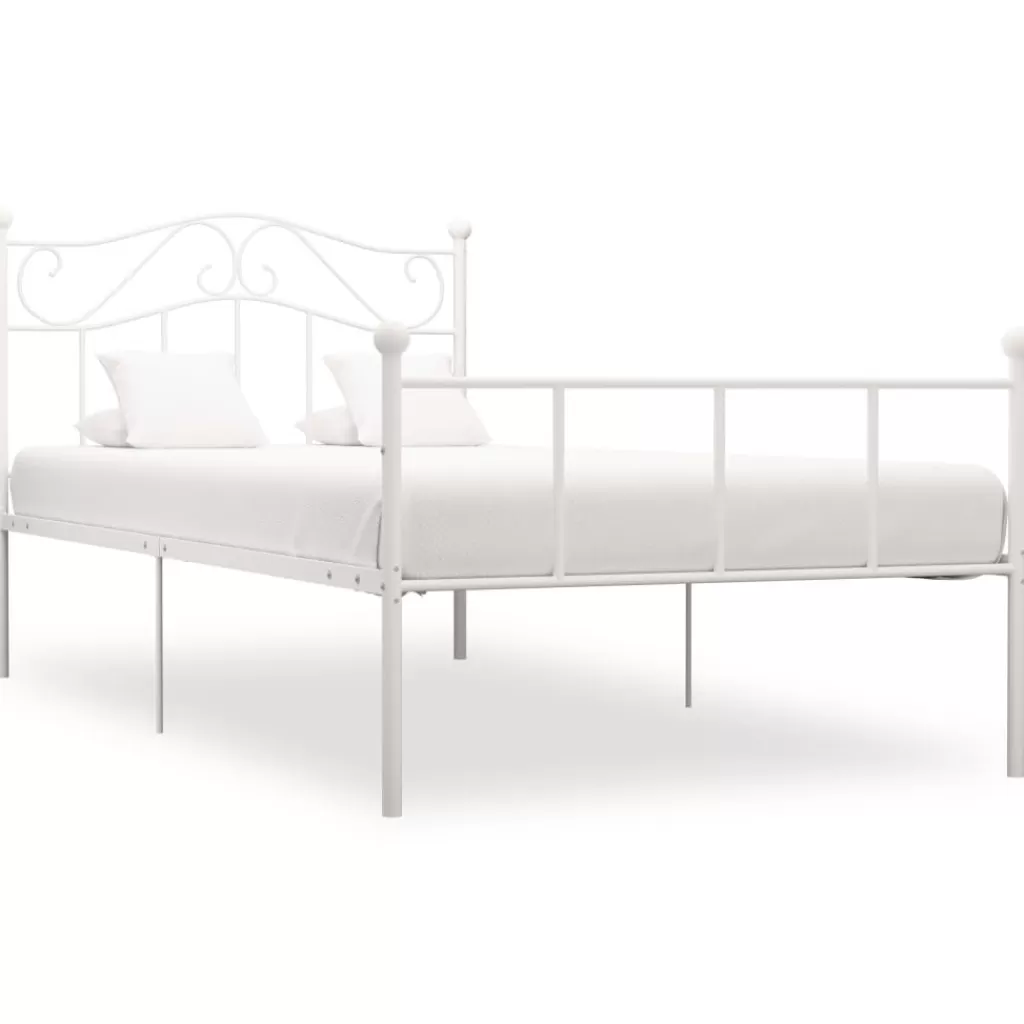 vidaXL Bedden & Accessoires> Bedframe Metaal Wit 90X200 Cm