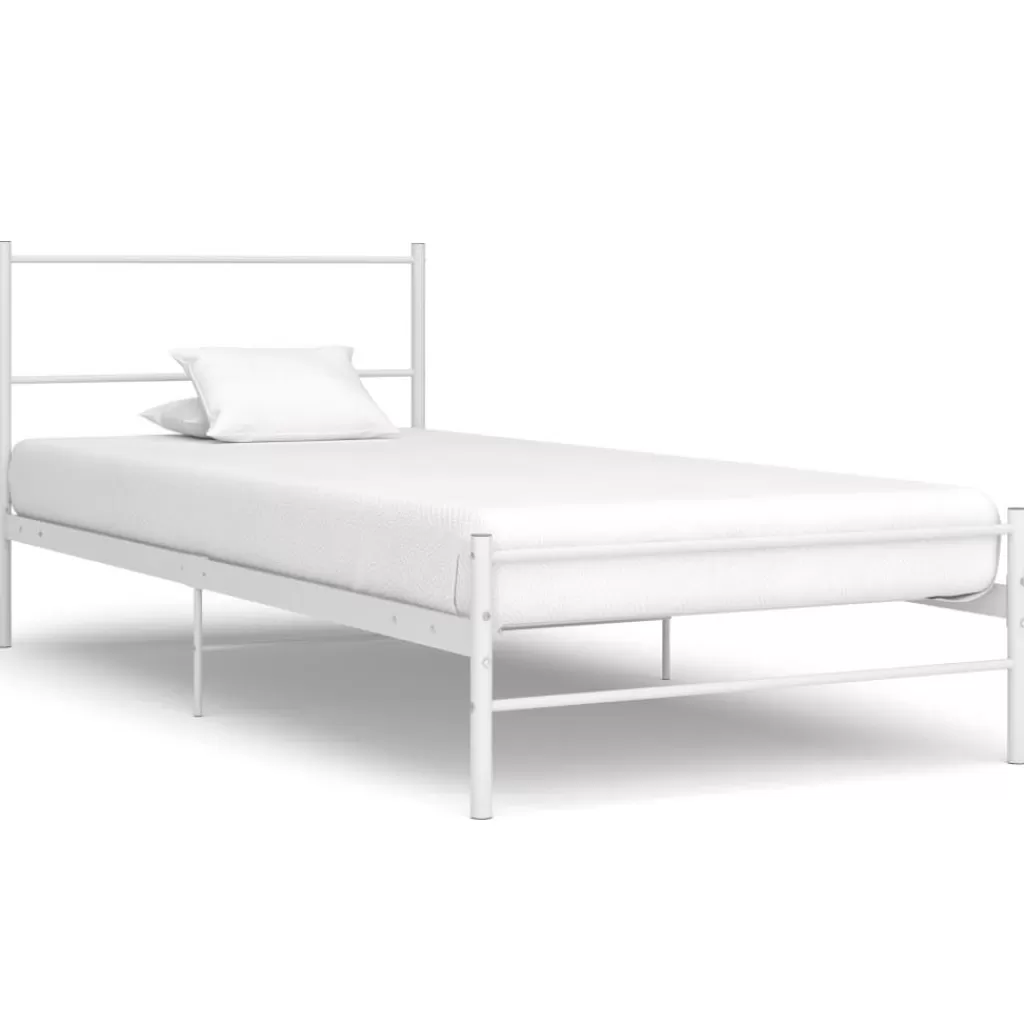 vidaXL Bedden & Accessoires> Bedframe Metaal Wit 90X200 Cm