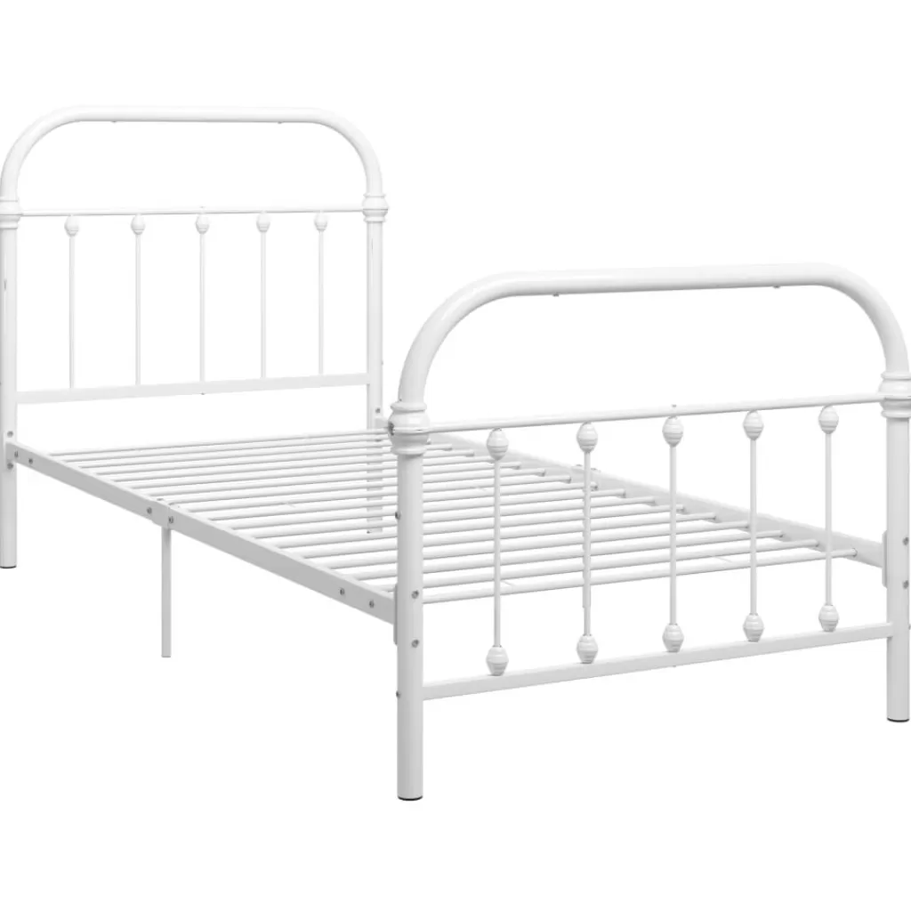 vidaXL Bedden & Accessoires> Bedframe Metaal Wit 90X200 Cm