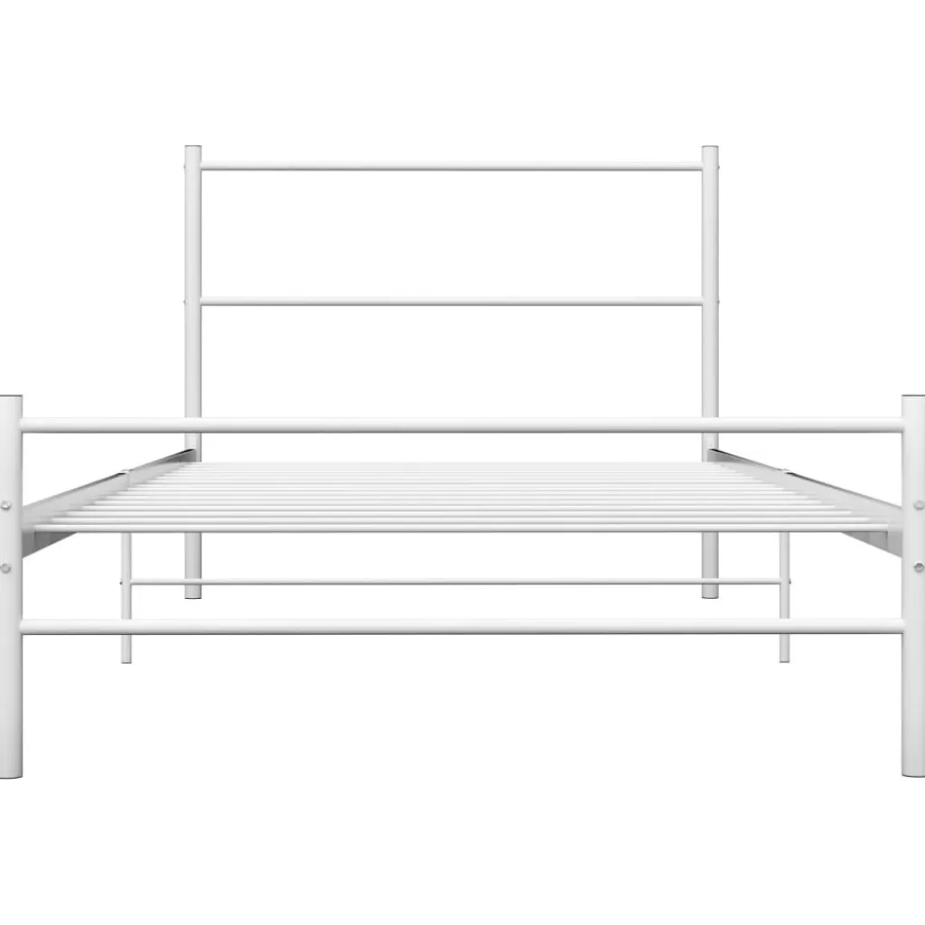 vidaXL Bedden & Accessoires> Bedframe Metaal Wit 90X200 Cm