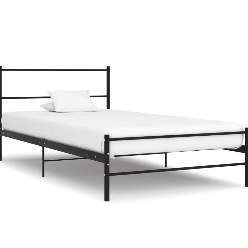 vidaXL Bedden & Accessoires> Bedframe Metaal Zwart 100X200 Cm