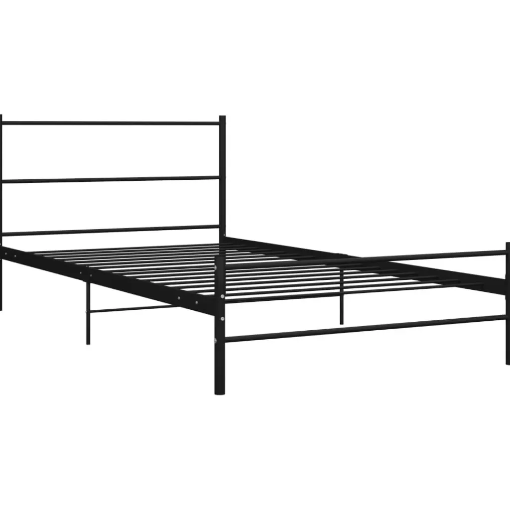 vidaXL Bedden & Accessoires> Bedframe Metaal Zwart 100X200 Cm