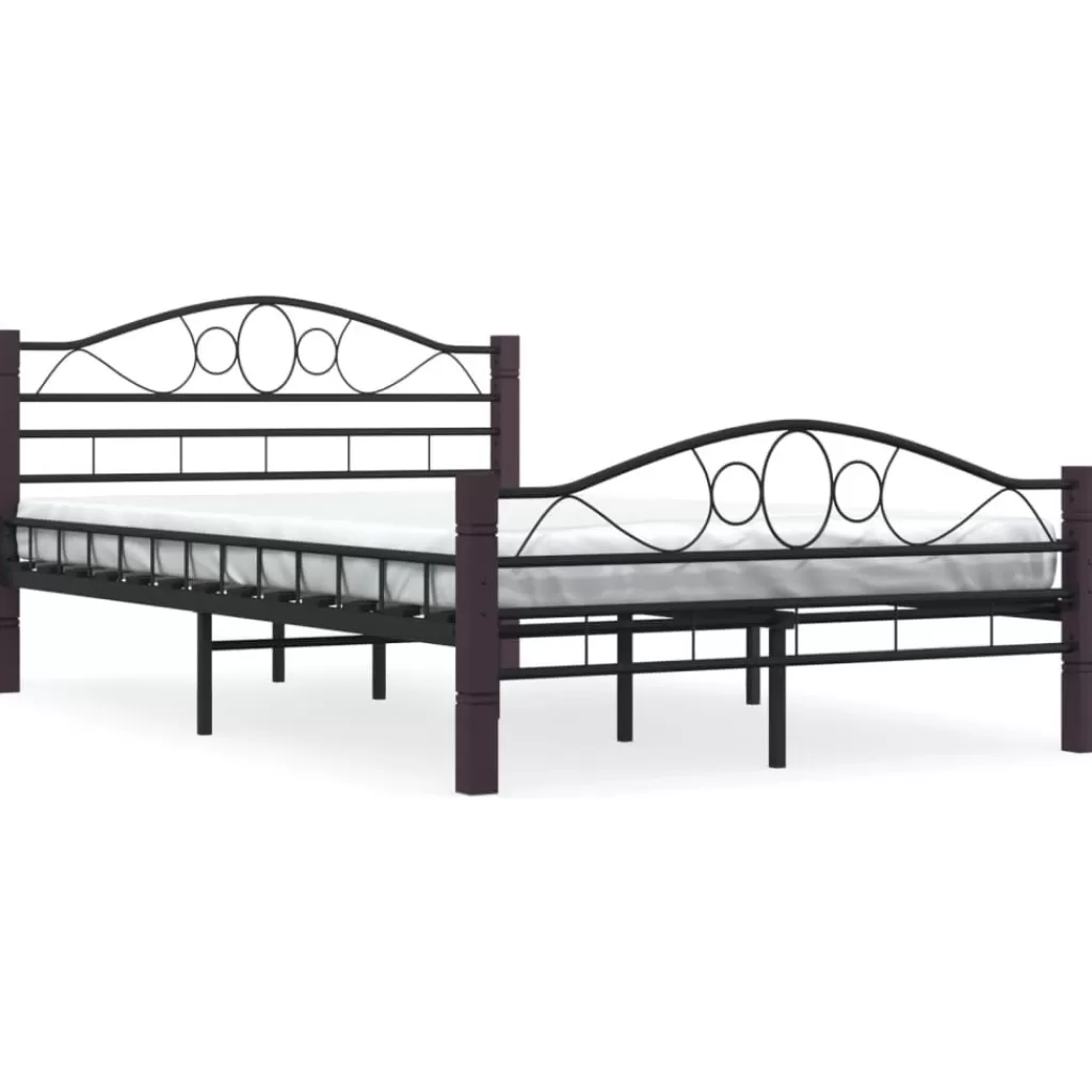 vidaXL Bedden & Accessoires> Bedframe Metaal Zwart 120X200 Cm