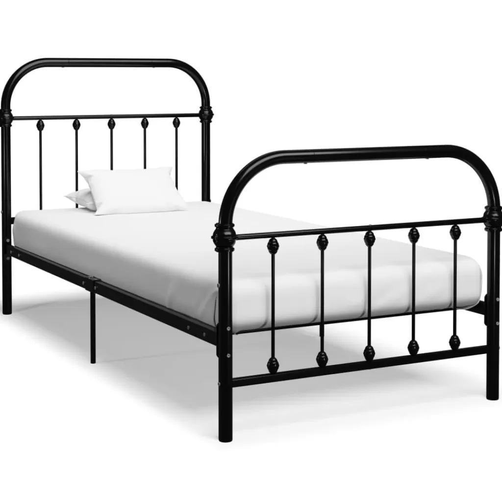 vidaXL Bedden & Accessoires> Bedframe Metaal Zwart 90X200 Cm