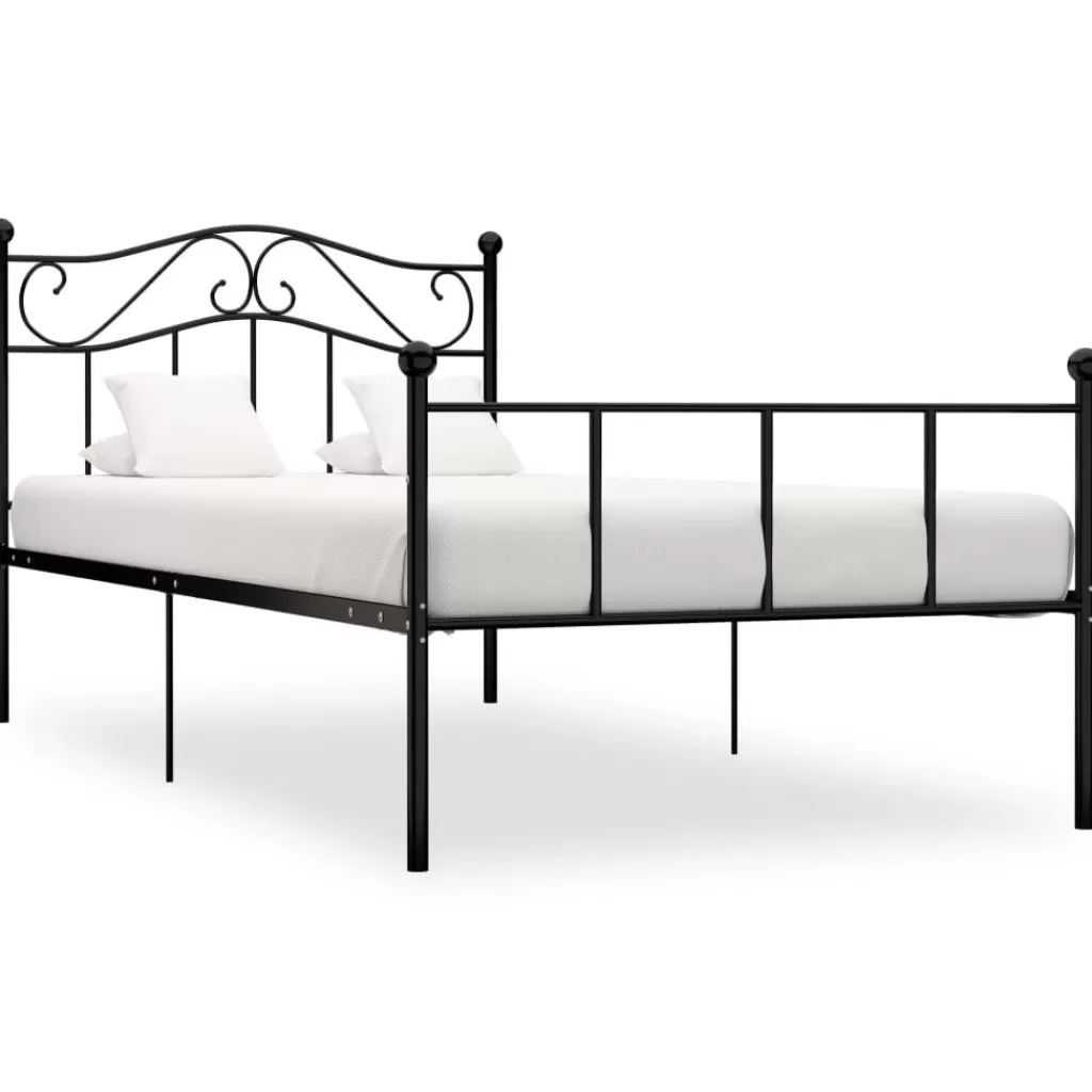 vidaXL Bedden & Accessoires> Bedframe Metaal Zwart 90X200 Cm