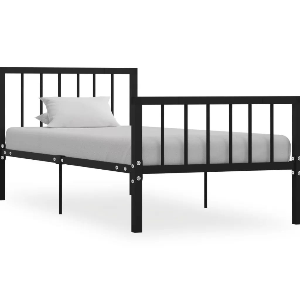 vidaXL Bedden & Accessoires> Bedframe Metaal Zwart 90X200 Cm