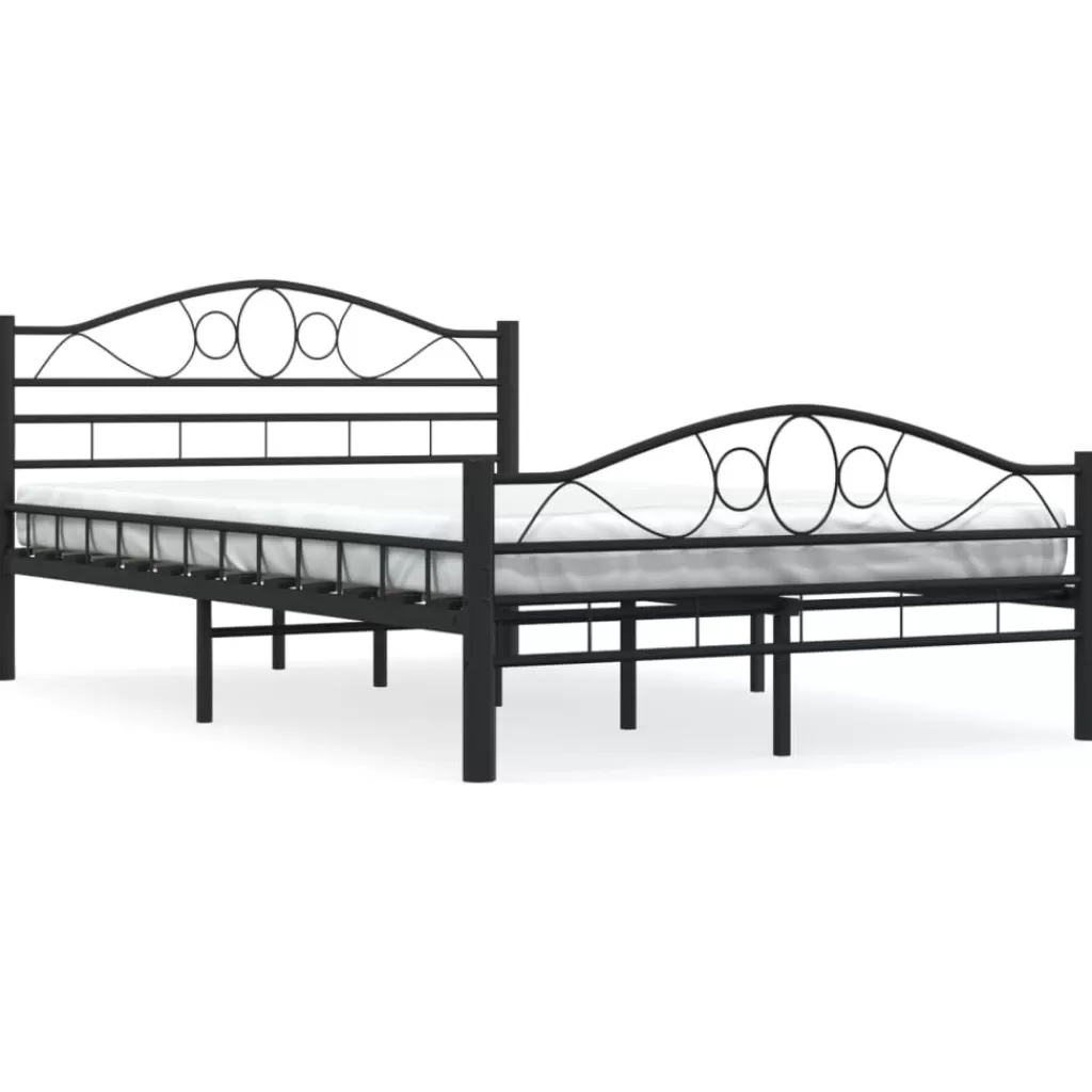 vidaXL Bedden & Accessoires> Bedframe Staal Zwart 120X200 Cm