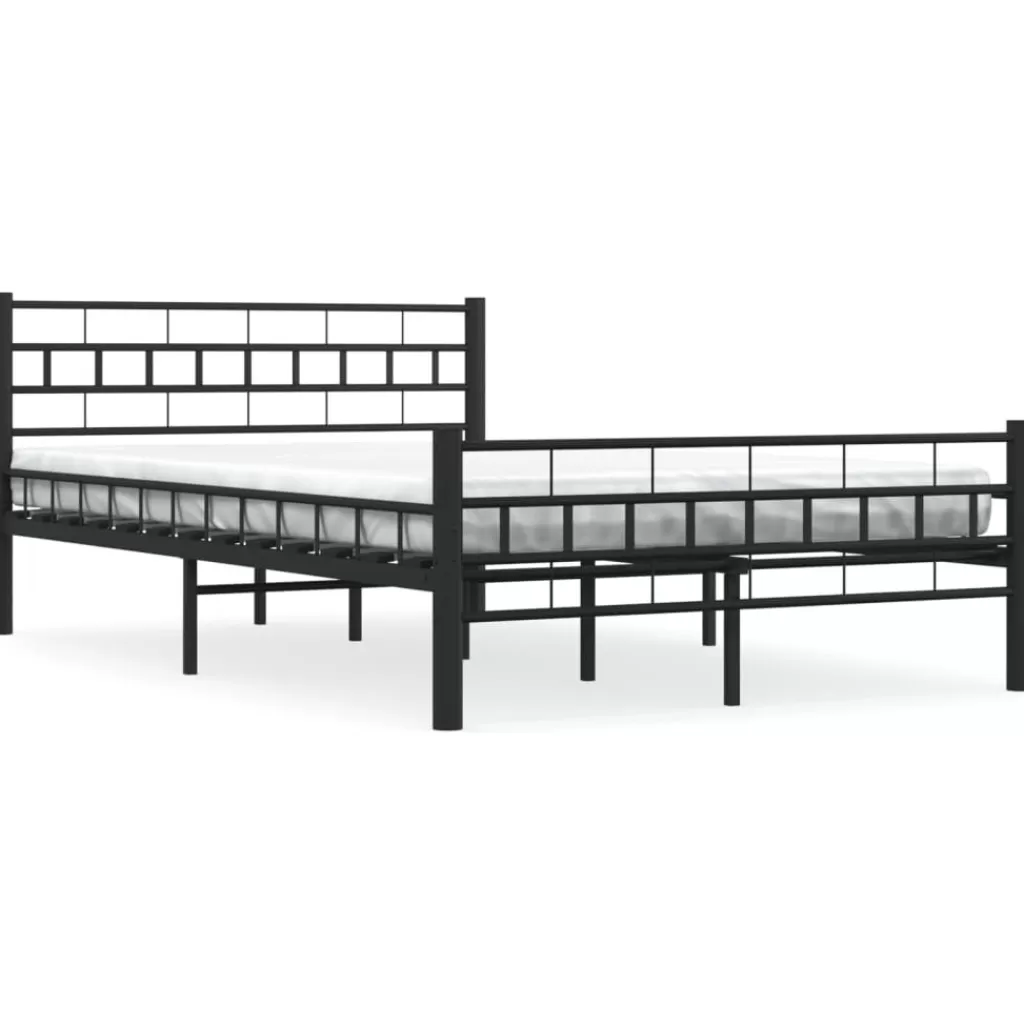 vidaXL Bedden & Accessoires> Bedframe Staal Zwart 120X200 Cm