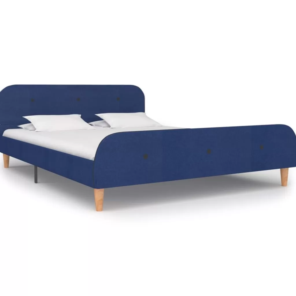 vidaXL Bedden & Accessoires> Bedframe Stof Blauw 140X200 Cm