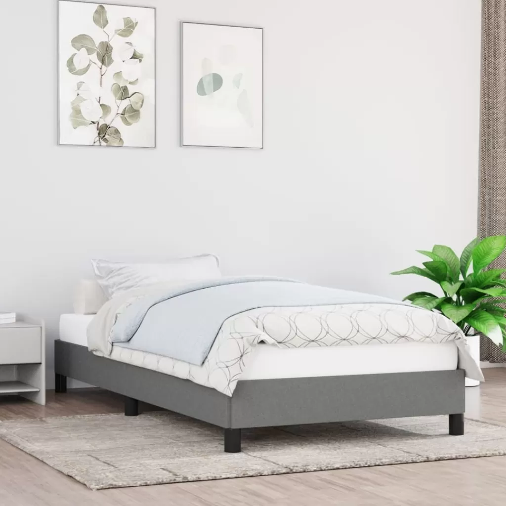 vidaXL Bedden & Accessoires> Bedframe Stof Donkergrijs 80X200 Cm