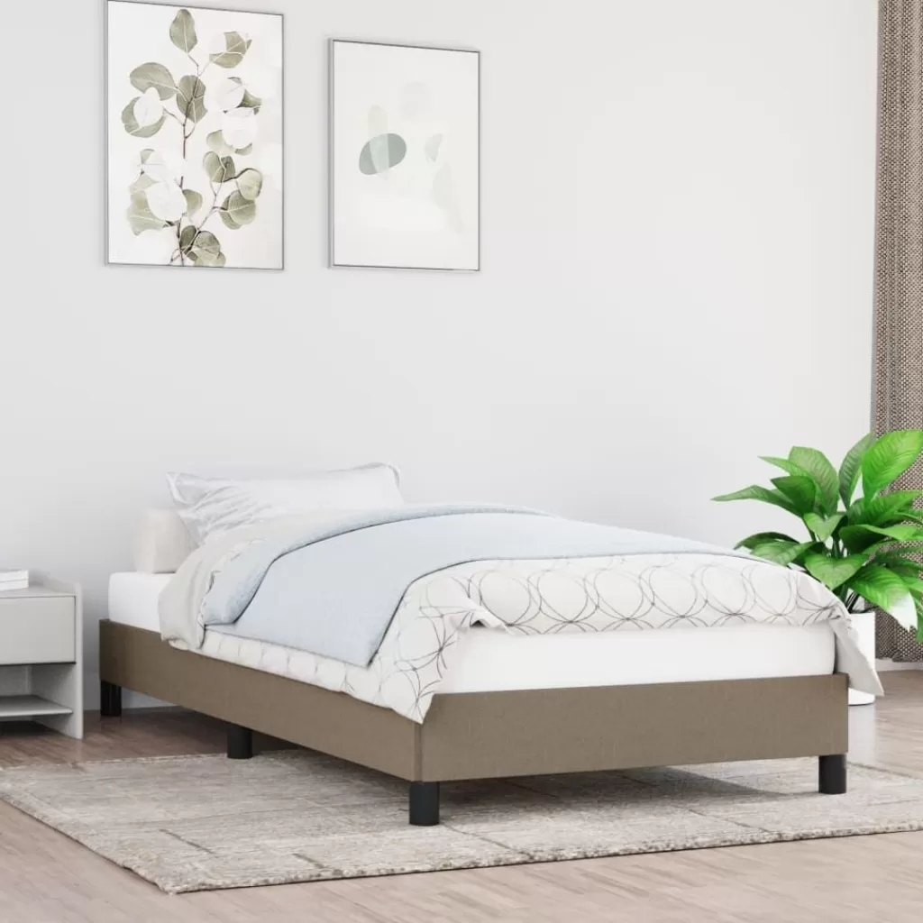 vidaXL Bedden & Accessoires> Bedframe Stof Taupe 80X200 Cm