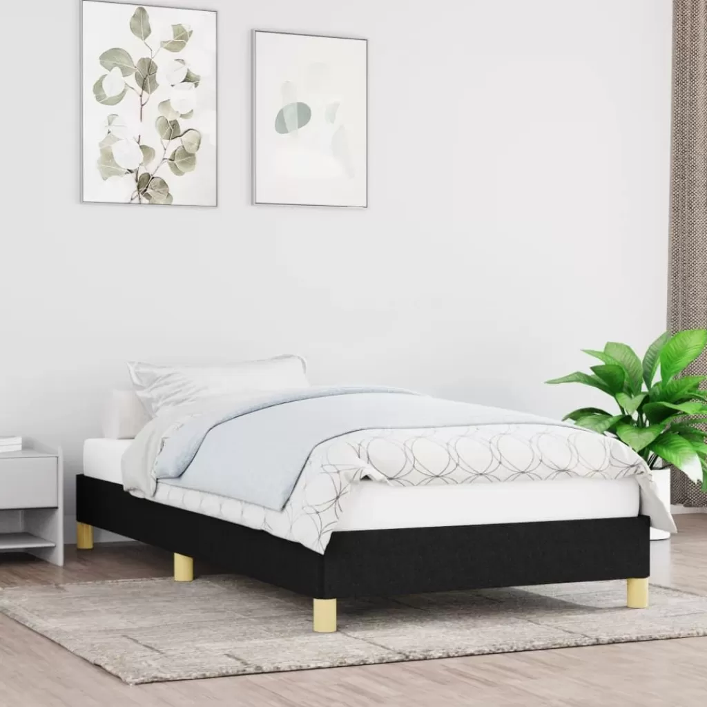 vidaXL Bedden & Accessoires> Bedframe Stof Zwart 80X200 Cm