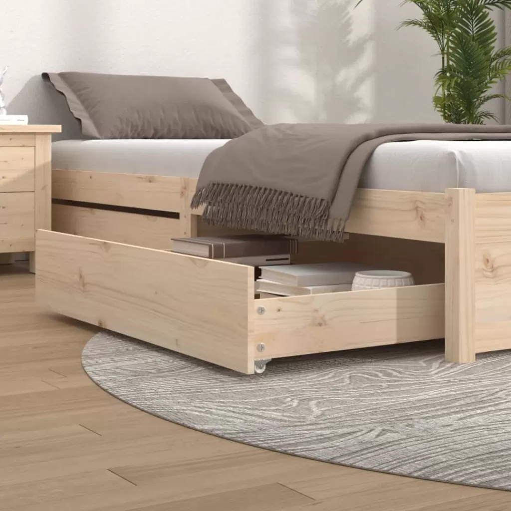 vidaXL Bedden & Accessoires> Bedlades 2 St Massief Grenenhout