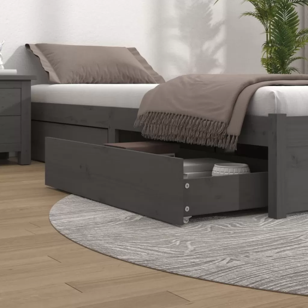 vidaXL Bedden & Accessoires> Bedlades 4 St Massief Grenenhout Grijs