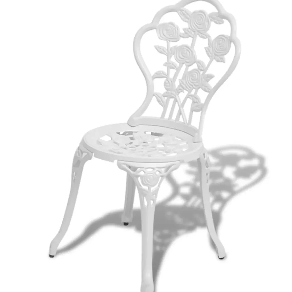 vidaXL Tuinmeubelen> Bistrostoelen 2 St Gietaluminium Wit