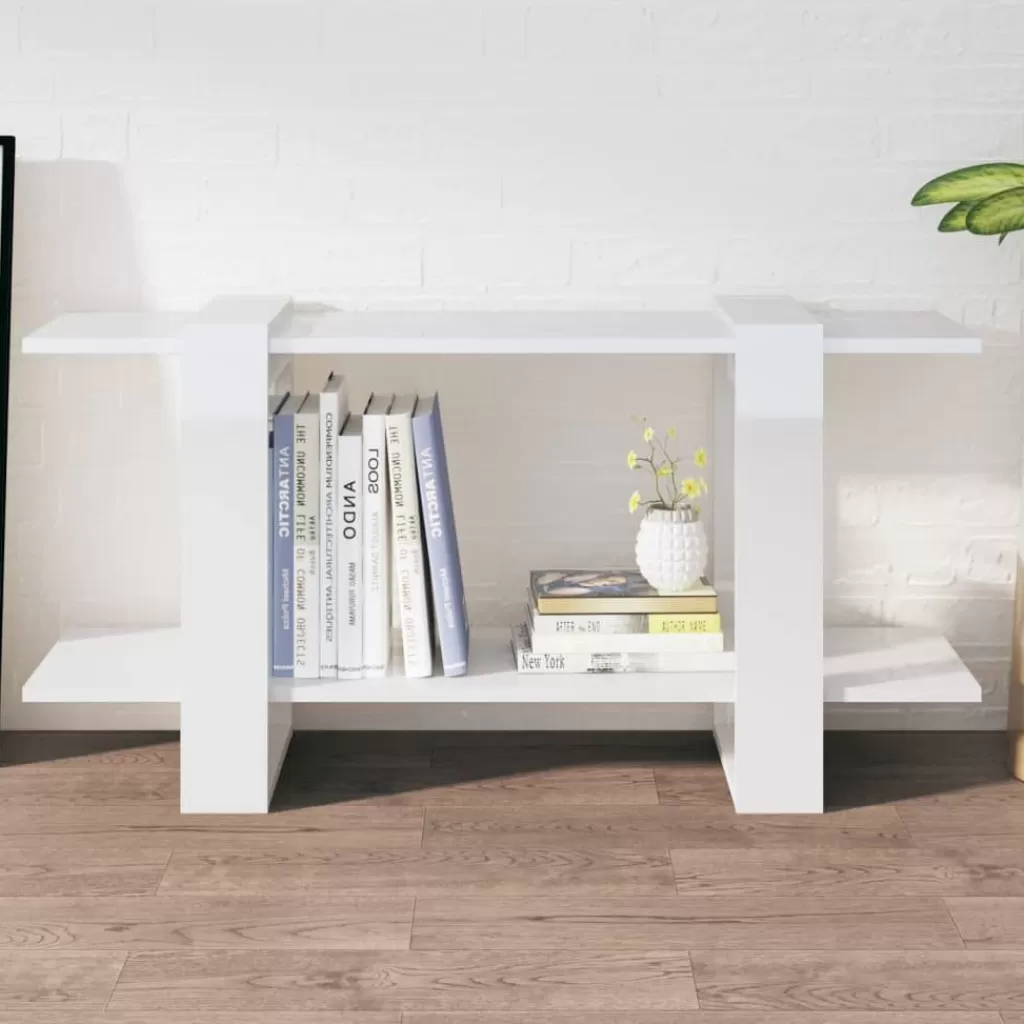 vidaXL Boekenkasten & Wandplanken> Boekenkast 100X30X51 Cm Bewerkt Hout Hoogglans Wit