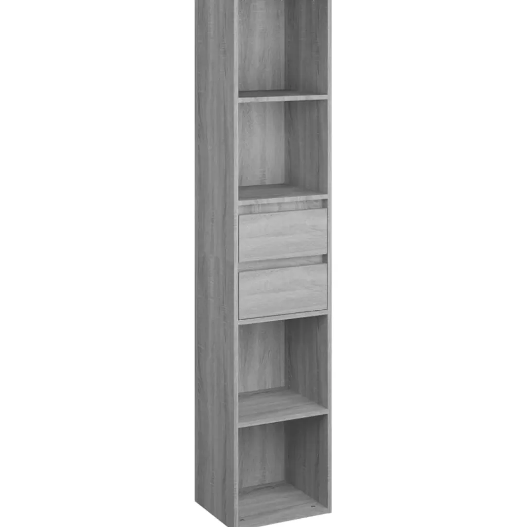 vidaXL Boekenkasten & Wandplanken> Boekenkast 36X30X171 Cm Bewerkt Hout Grijs Sonoma Eikenkleurig